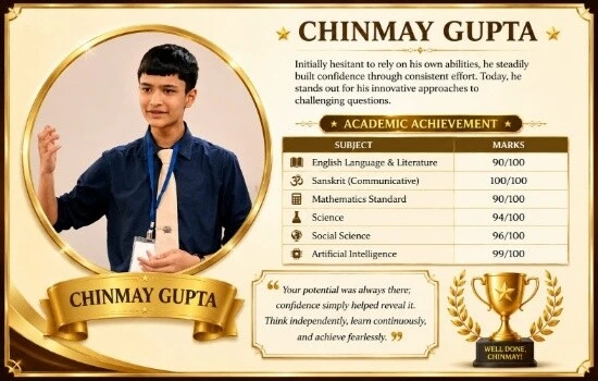 Smiling student at laptop